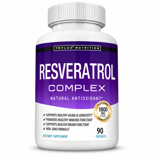 Toplux Nutrition Resveratrol Complex 90 capsules white-background product
