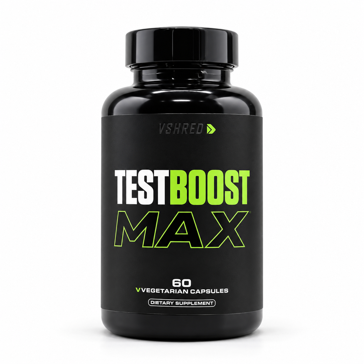 V Shred TestBoost Max 60 vegetarian capsules on white