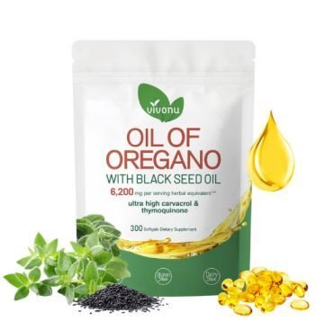 VivoNu Oil of Oregano with Black Seed Oil 300 tablets product
