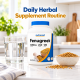 Nutricost Fenugreek in a bright daily supplement routine