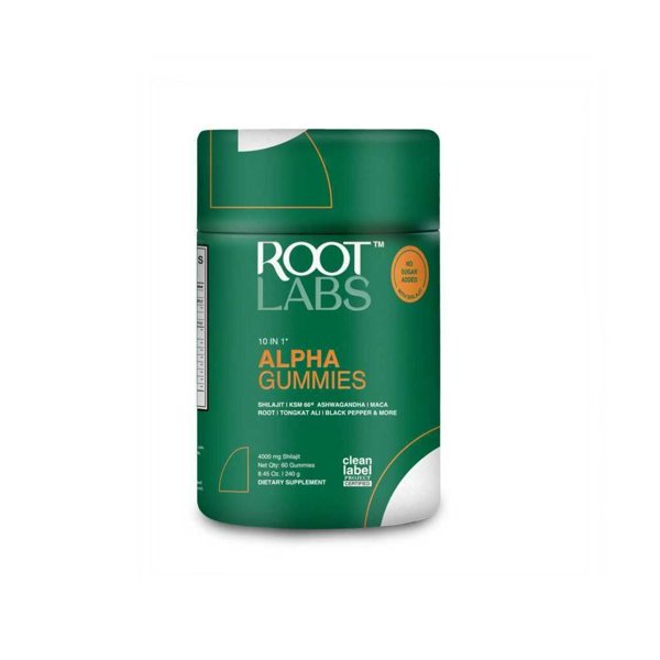 ROOT LABS 10-in-1 Alpha Gummies 60 gummies on white