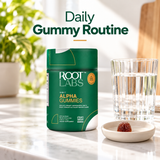 ROOT LABS Alpha Gummies in a bright daily gummy routine