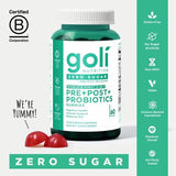 Goli Zero Sugar Pre+Post+Probiotics Gummies, 60 gummies