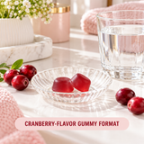 Cranberry-flavor probiotic gummy routine illustration