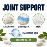 Why Not Natural Joint Support with Glucosamine, Chondroitin, MSM + Hyaluronic Acid – 120 Capsules factual product details
