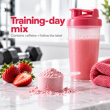 Caffeinated training-day drink mix routine