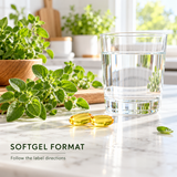 Oregano oil softgel routine illustration