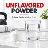 Unflavored powder format and label directions