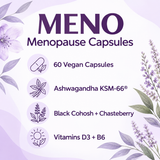 O Positiv MENO Menopause Vitamin Capsules – 60 Vegan Capsules factual details
