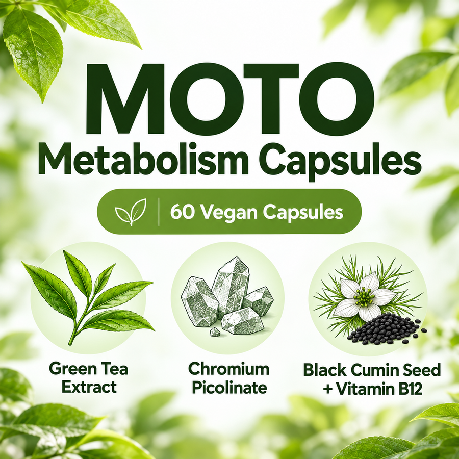 MOTO Metabolism Vitamin Capsules – 60 Vegan Capsules factual details