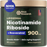 Reus Research Liposomal Nicotinamide Riboside + Resveratrol – 900 mg, 80 Capsules product on white background