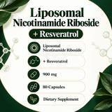 Reus Research Liposomal Nicotinamide Riboside + Resveratrol – 900 mg, 80 Capsules factual details