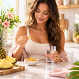 Vital Source Nutrition Premium Feminine Balance Gummies – Hawaiian Pineapple, 60 Gummies daily routine illustration