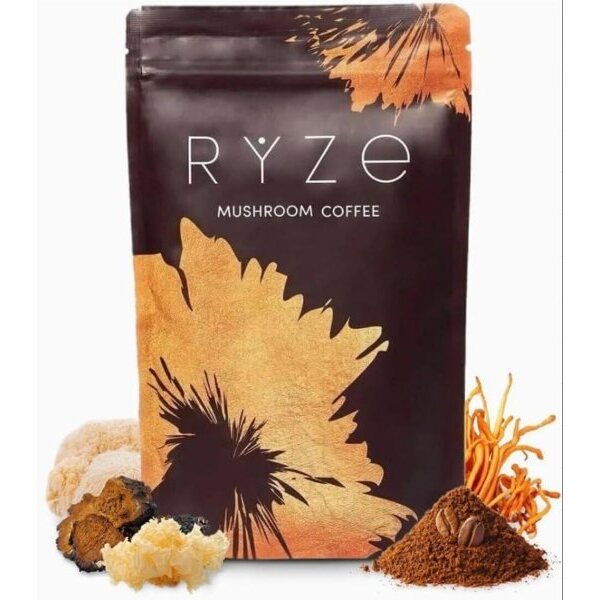 RYZE Mushroom Coffee 30 servings product front on white