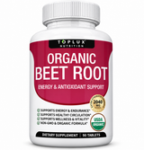 Toplux Nutrition Organic Beet Root – 2,040 mg, 90 Tablets product image on white background