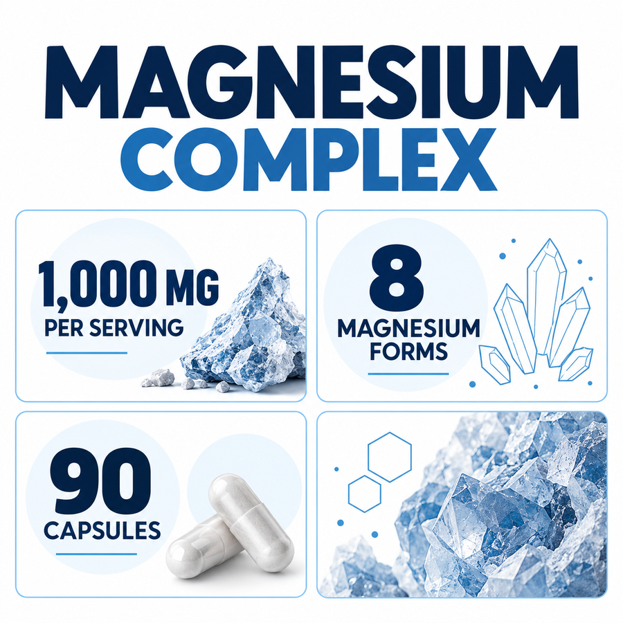 Toplux Nutrition Magnesium Complex – 1,000 mg, 90 Capsules factual product information
