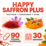 BrainMD Happy Saffron Plus – 90 Vegan Capsules factual product information