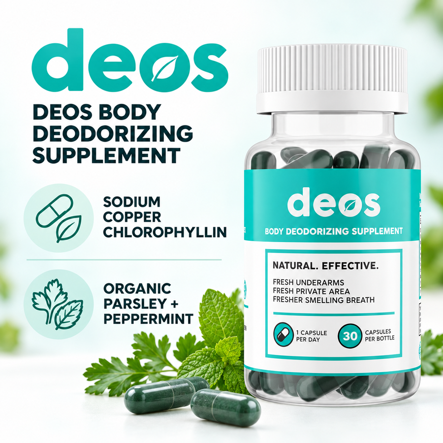 Deos Body Deodorizing Supplement ingredients and 30-capsule facts