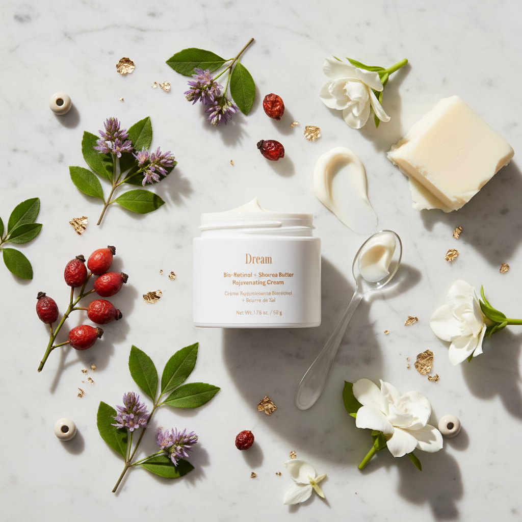 UGC flat lay bio-retinol shorea butter