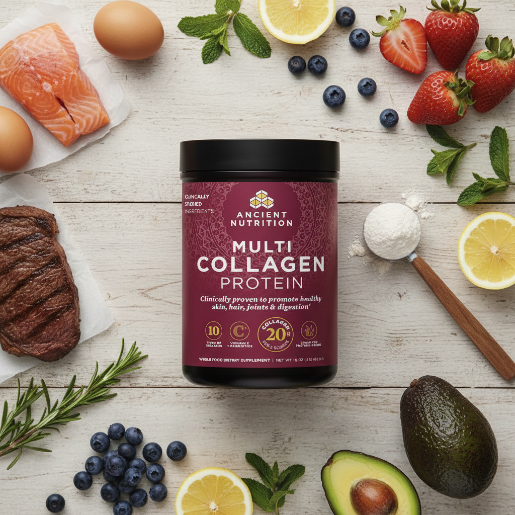 UGC flat lay collagen ingredients