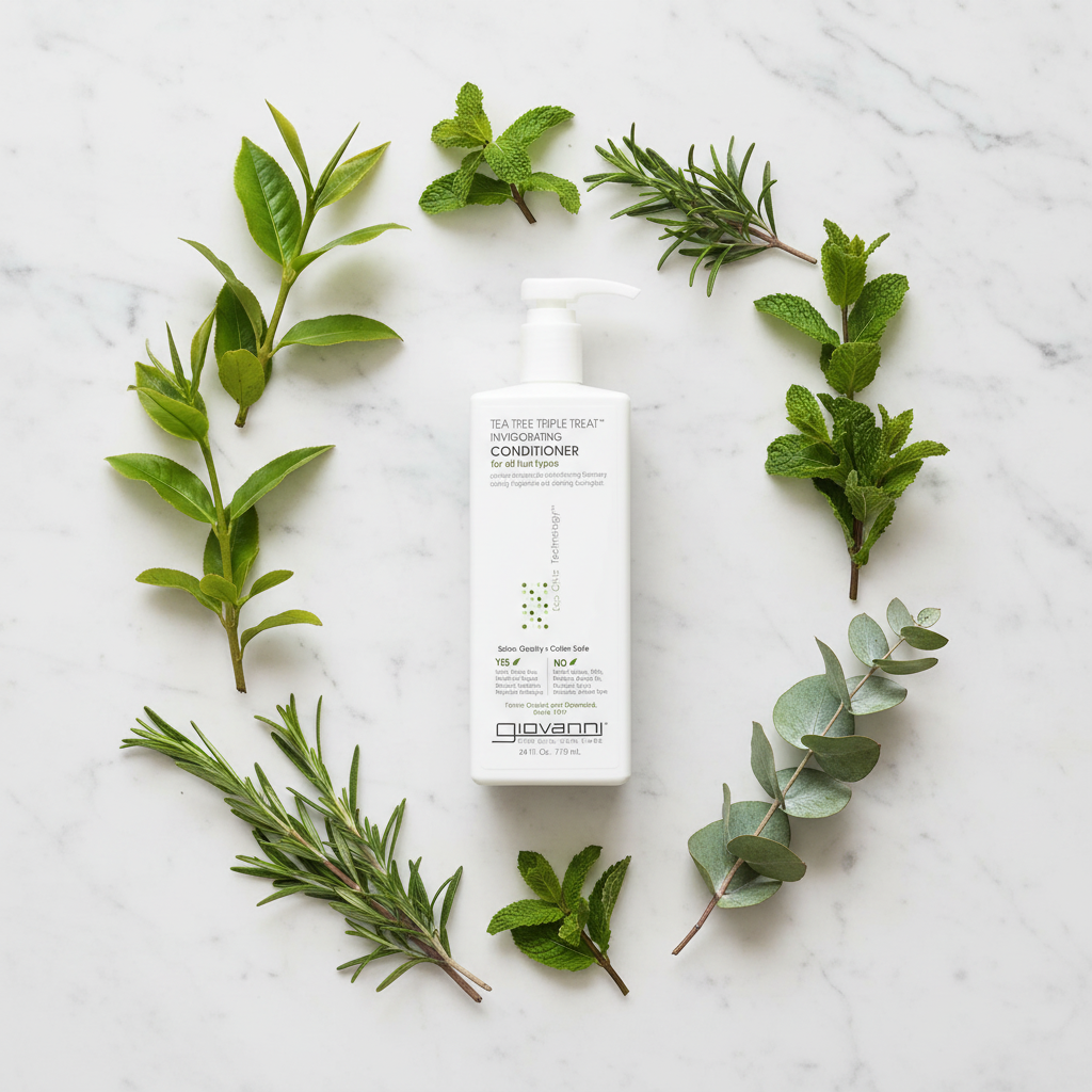 UGC flat lay tea tree botanical