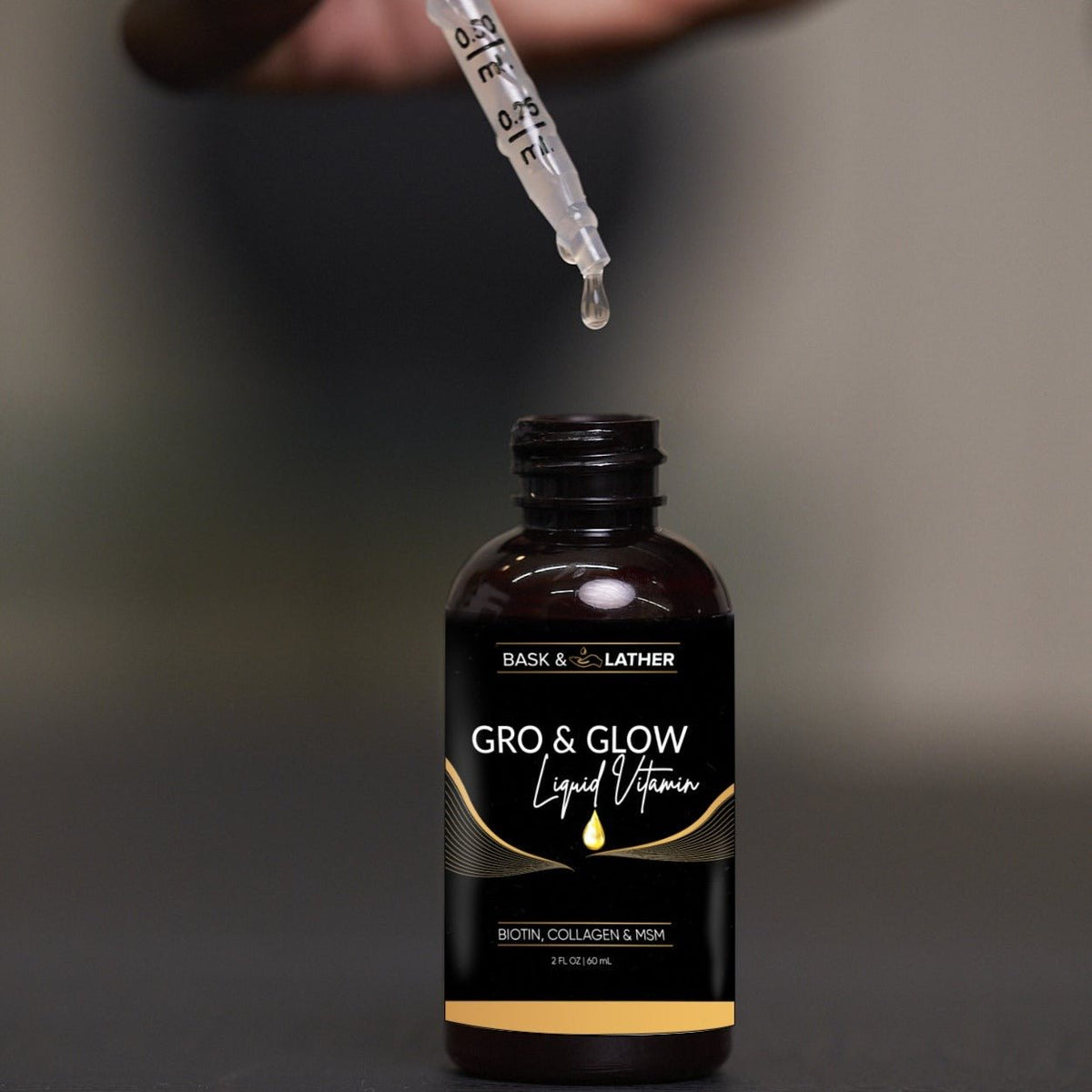 Bask & Lather Gro & Glow Liquid Vitamin – Biotin, Collagen & MSM — additional product view