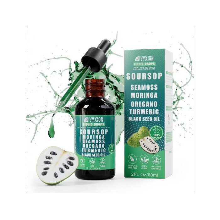 Soursop, Sea Moss, Moringa, Oregano, Turmeric & Black Seed Oil Drops