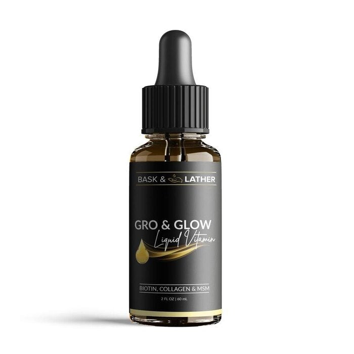 Bask & Lather Gro & Glow Liquid Vitamin – Biotin, Collagen & MSM