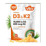 VEV Vitamin D3 & K2 Softgels with MCT Coconut Oil