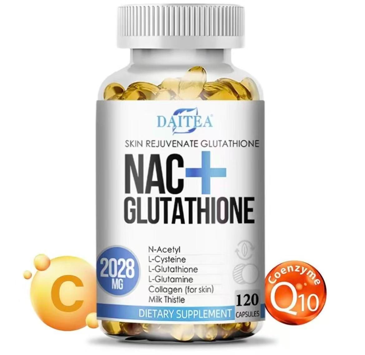 Daitea NAC + Glutathione Dietary Supplement – 120 Capsules supplier package photo