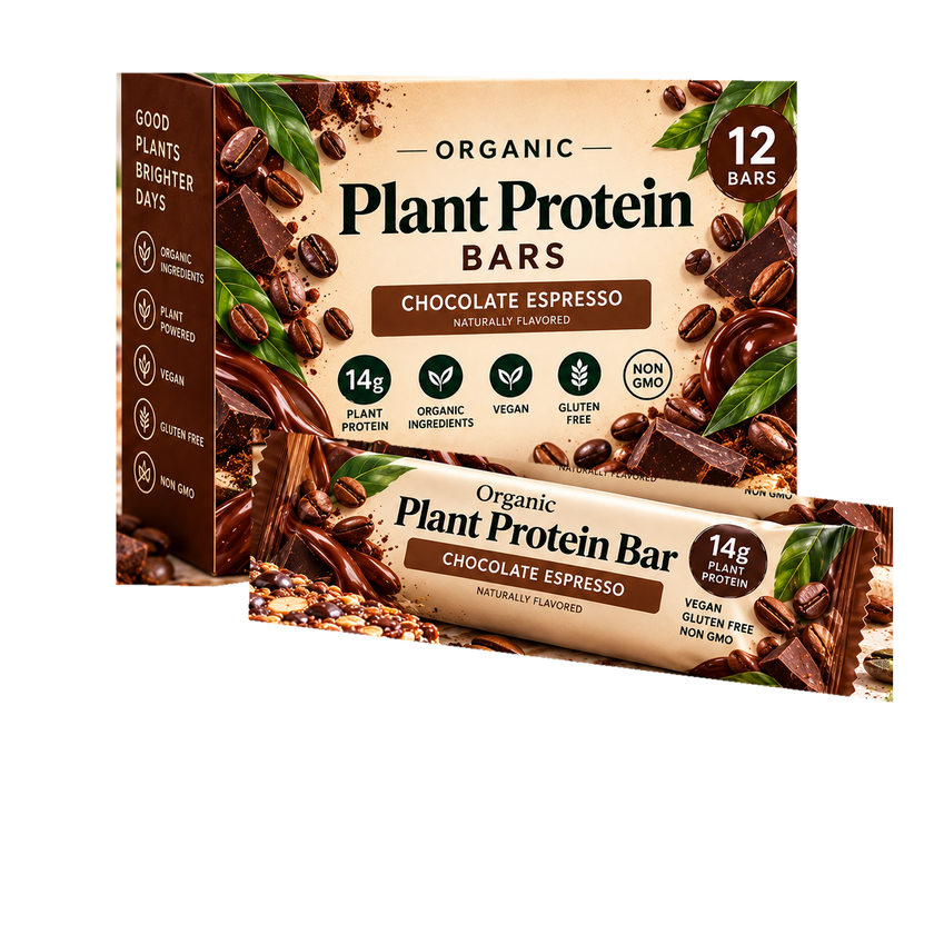 Chocolate Espresso plant protein bars, 12-count box