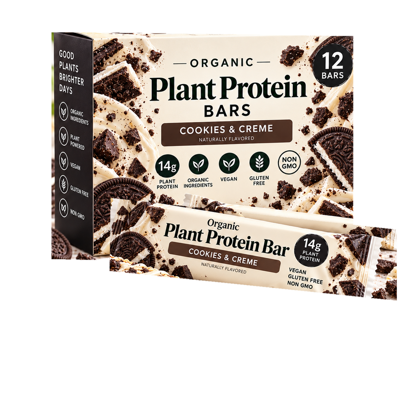 Cookies & Creme plant protein bars, 12-count box
